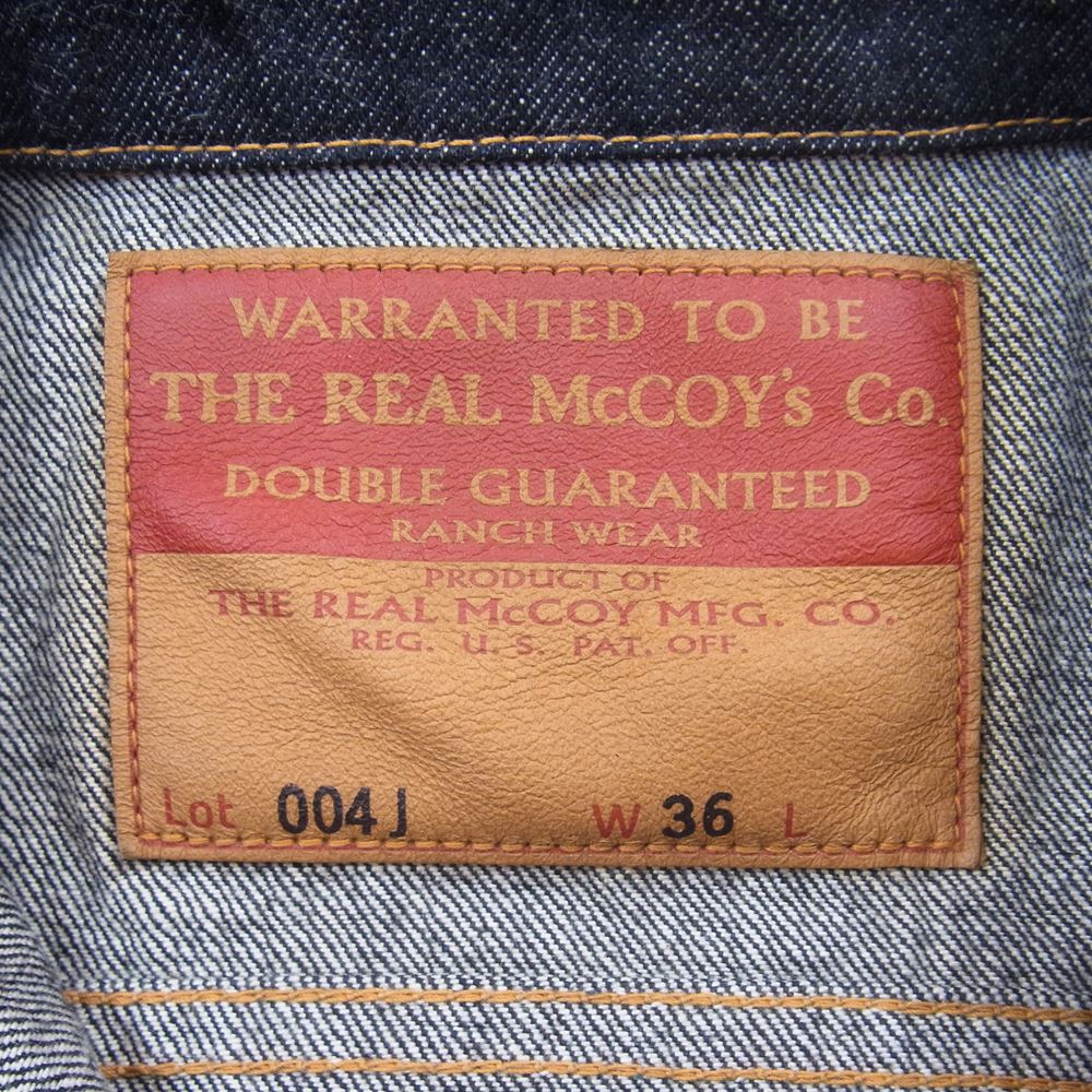 The REAL McCOY'S ザリアルマッコイズ MJ19124  004J 3rd Type デニム ジャケット インディゴブルー系 36【美品】【中古】