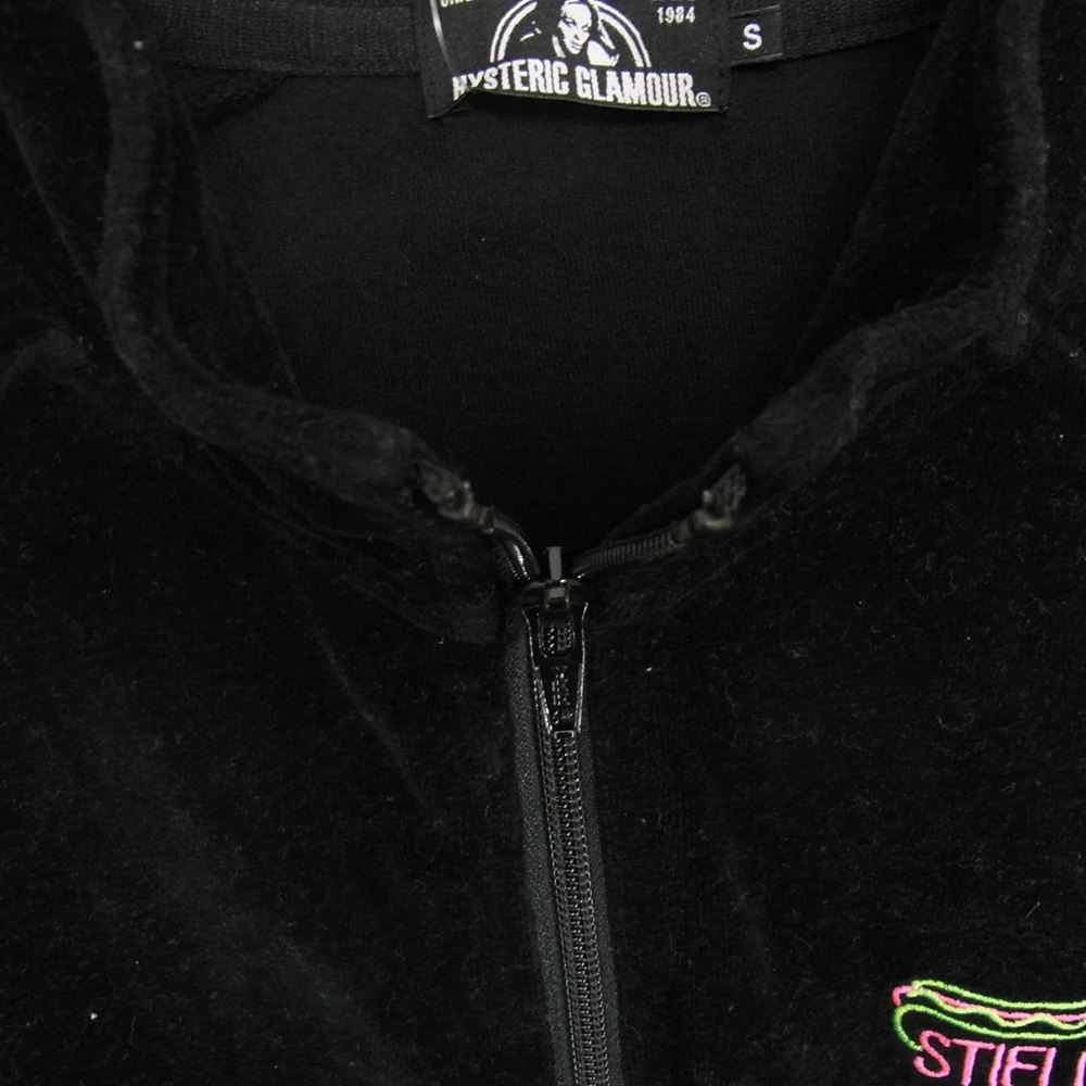 HYSTERIC GLAMOUR ヒステリックグラマー 19AW 02193CJ01 野口強 HIGHT GROOVE TRACK JACKET STIELO ベロア トラック ジャケット ブラック系 S【中古】