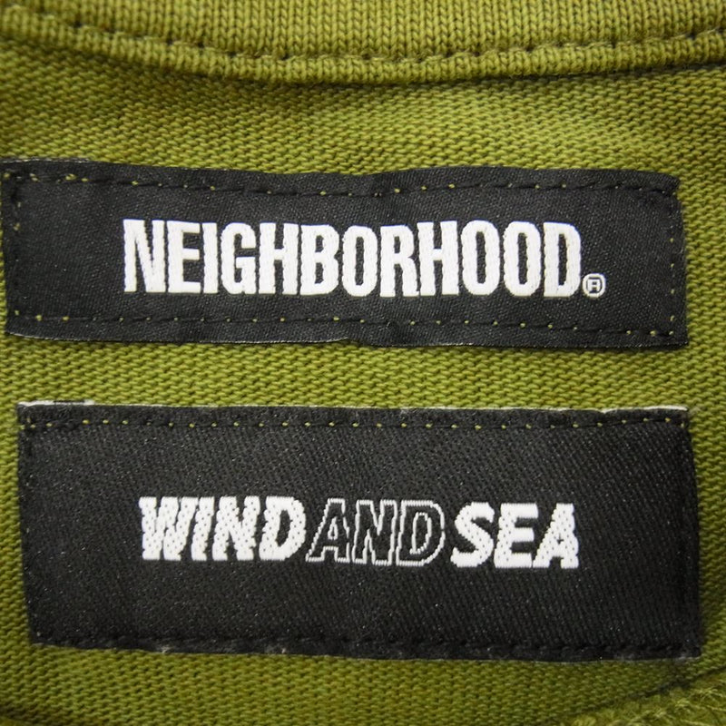 NEIGHBORHOOD ネイバーフッド 221FRWSN-STM03S WIND AND SEA ウィンダンシー NHWDS-3/C-TEE.SS Tシャツ モスグリーン系 S【中古】