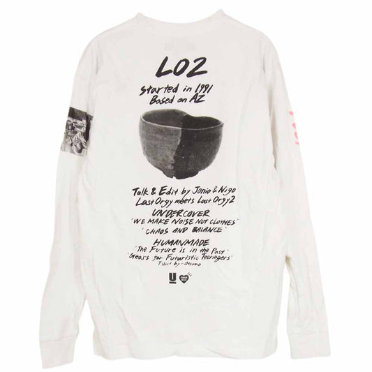 UNDERCOVER アンダーカバー UC2B9808 HUMAN MADE ヒューマンメイド LAST ORGY2 L/S T-SHIRT ラスト オージー ロゴプリント長袖カットソー ホワイト系【中古】