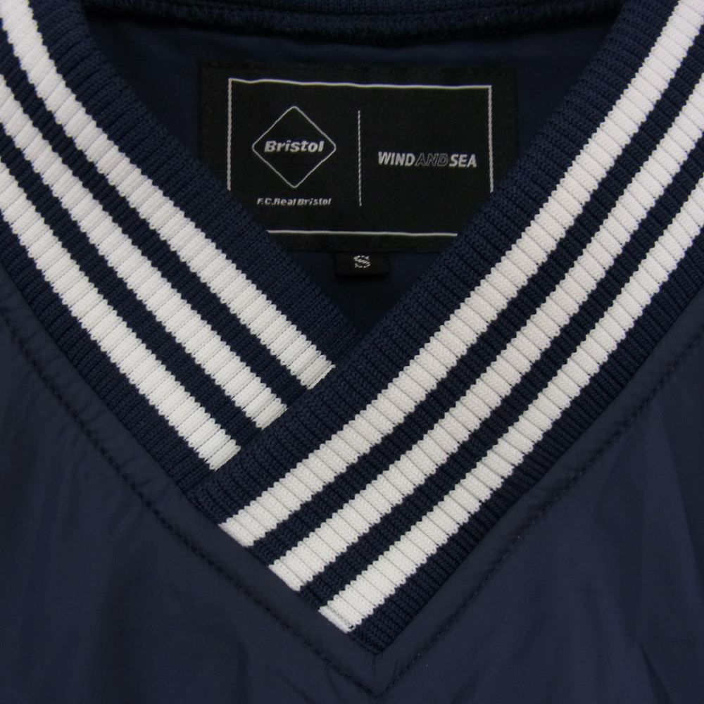 F.C.R.B. エフシーアールビー FCRB-WDS-22S-02 WIND AND SEA BRISTOL SEA NYLON V-NECK PISTE ウィンダンシー Vネック ナイロン プルオーバー ジャケット ネイビー系 S【中古】