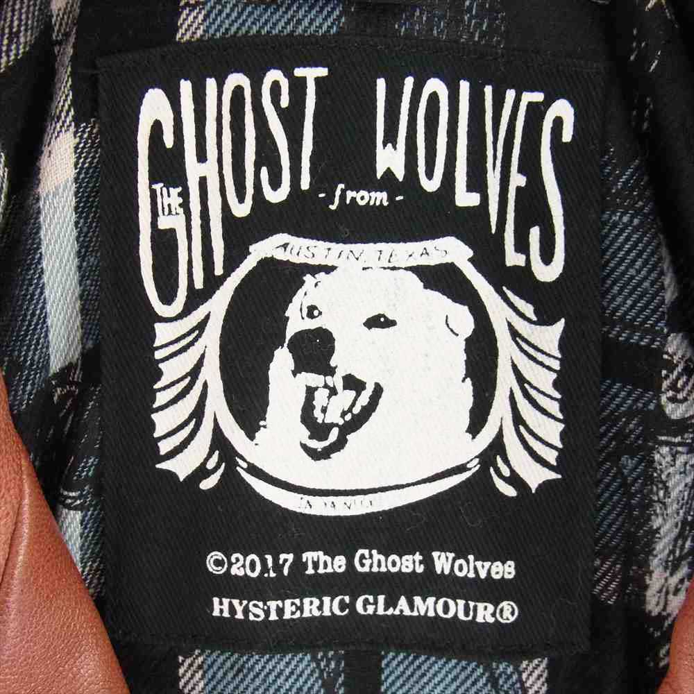 HYSTERIC GLAMOUR ヒステリックグラマー 17AW 02173LB01 THE GHOST WOLVES ダブル ライダース ジャケット レッド系 S【中古】