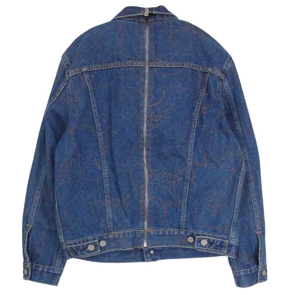 A BATHING APE アベイシングエイプ LEVIS リーバイス Type III Split Trucker Jacket  CORE CAMO インディゴブルー系 S【中古】