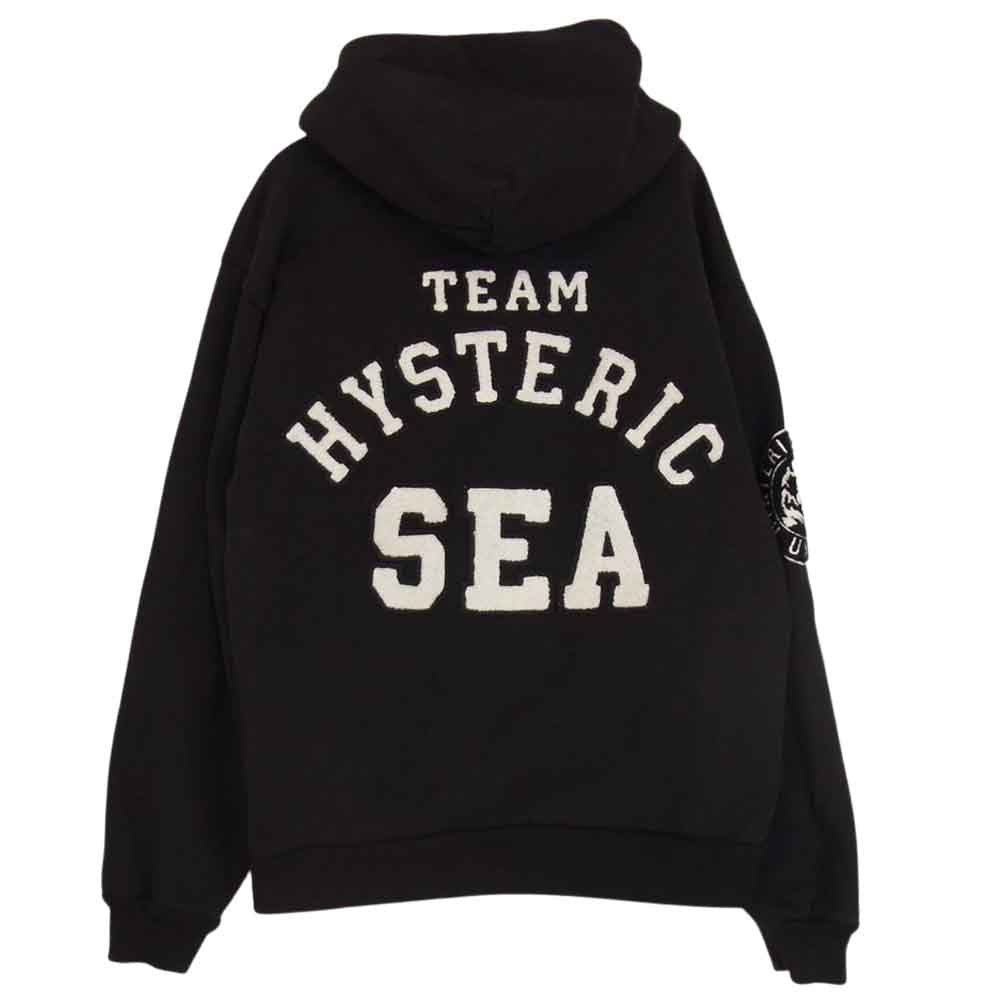 HYSTERIC GLAMOUR ヒステリックグラマー WIND AND SEA ウィンダンシー WDS 3rd HOODIE パーカー ブラック系 S【中古】
