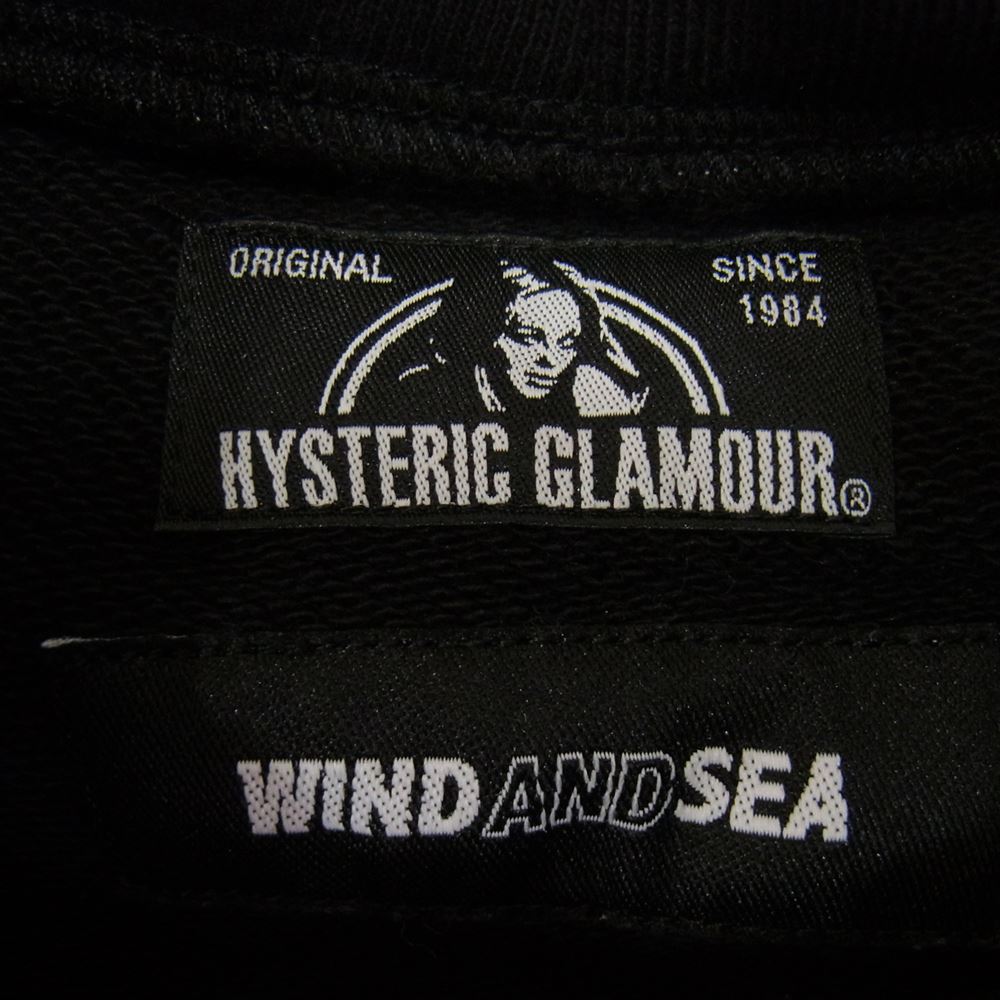 HYSTERIC GLAMOUR ヒステリックグラマー WIND AND SEA ウィンダンシー WDS 3rd HOODIE パーカー ブラック系 S【中古】