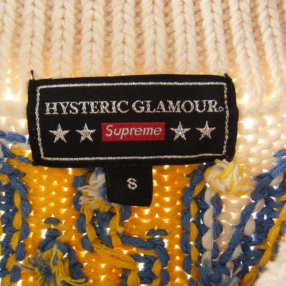 Supreme シュプリーム 21SS HYSTERIC GLAMOUR Logos Zip Up Sweater ヒステリックグラマー カーディガン マルチカラー系 S【中古】