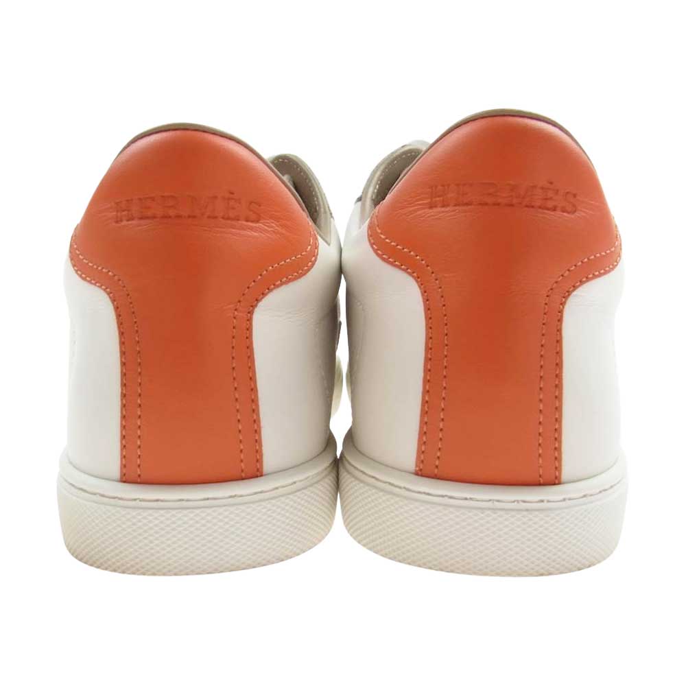 HERMES エルメス Quicker クイッカー レザー ローカットスニーカー ホワイト系 43【美品】【中古】