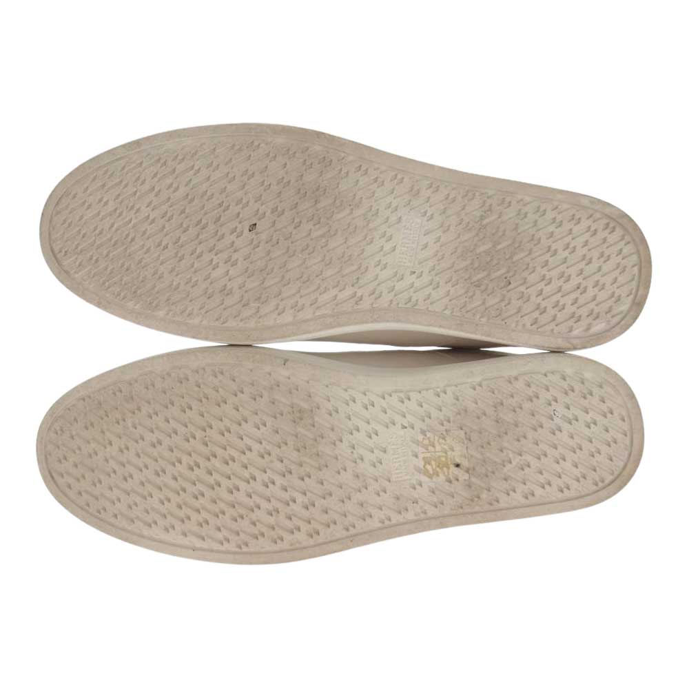 HERMES エルメス Quicker クイッカー レザー ローカットスニーカー ホワイト系 43【美品】【中古】