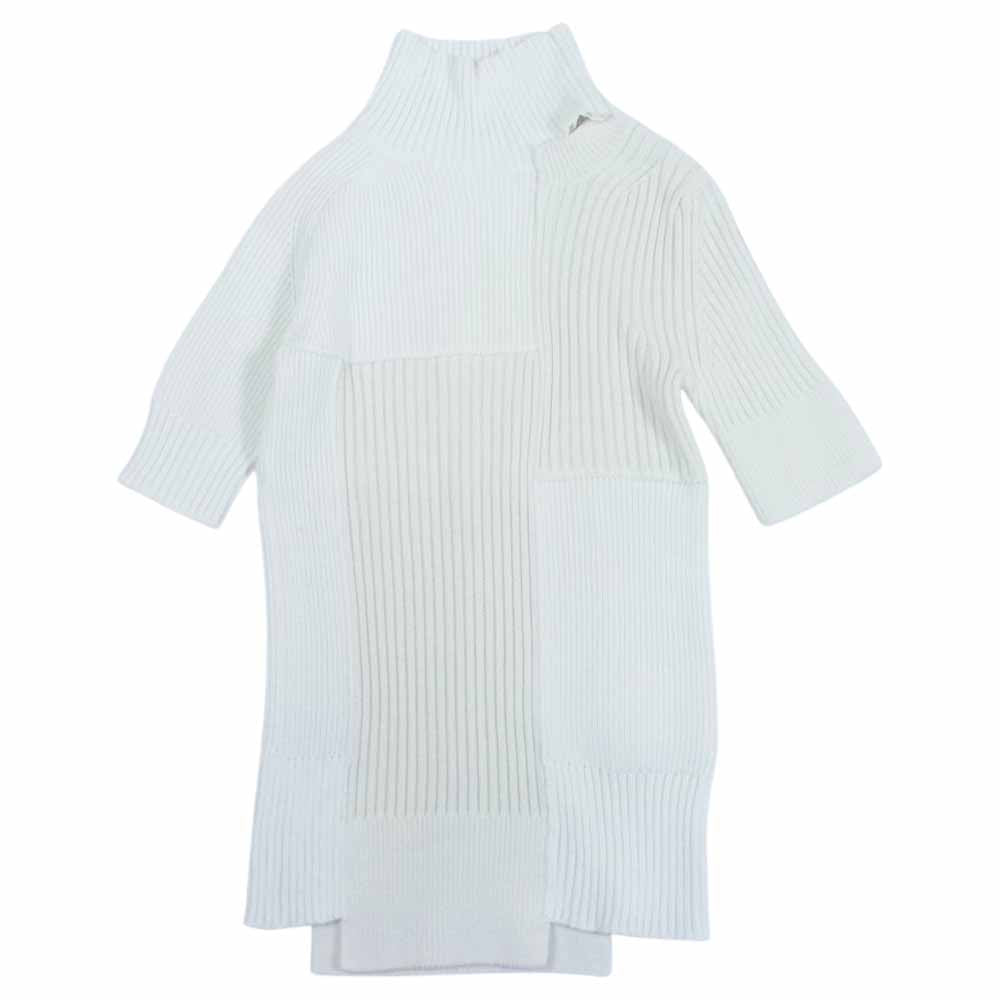 Sacai サカイ 21-05408 リブ ニット 半袖 オフホワイト系 1【中古】