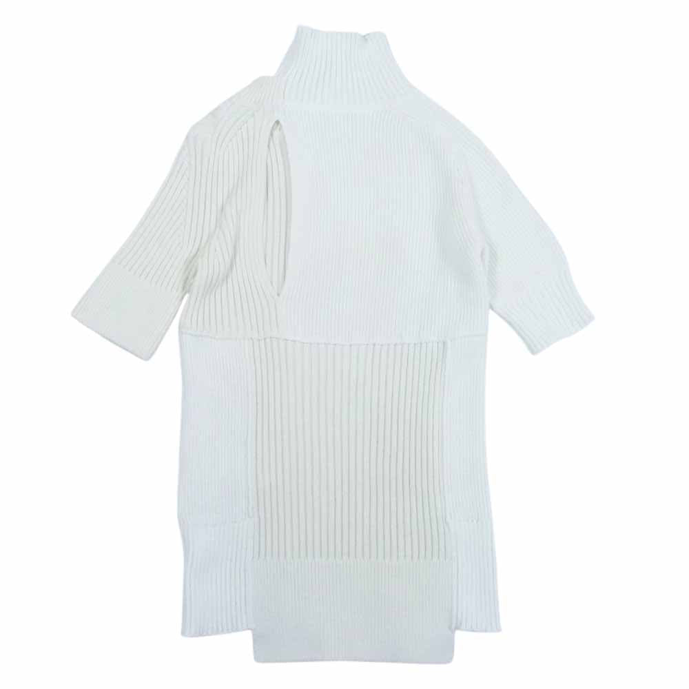 Sacai サカイ 21-05408 リブ ニット 半袖 オフホワイト系 1【中古】