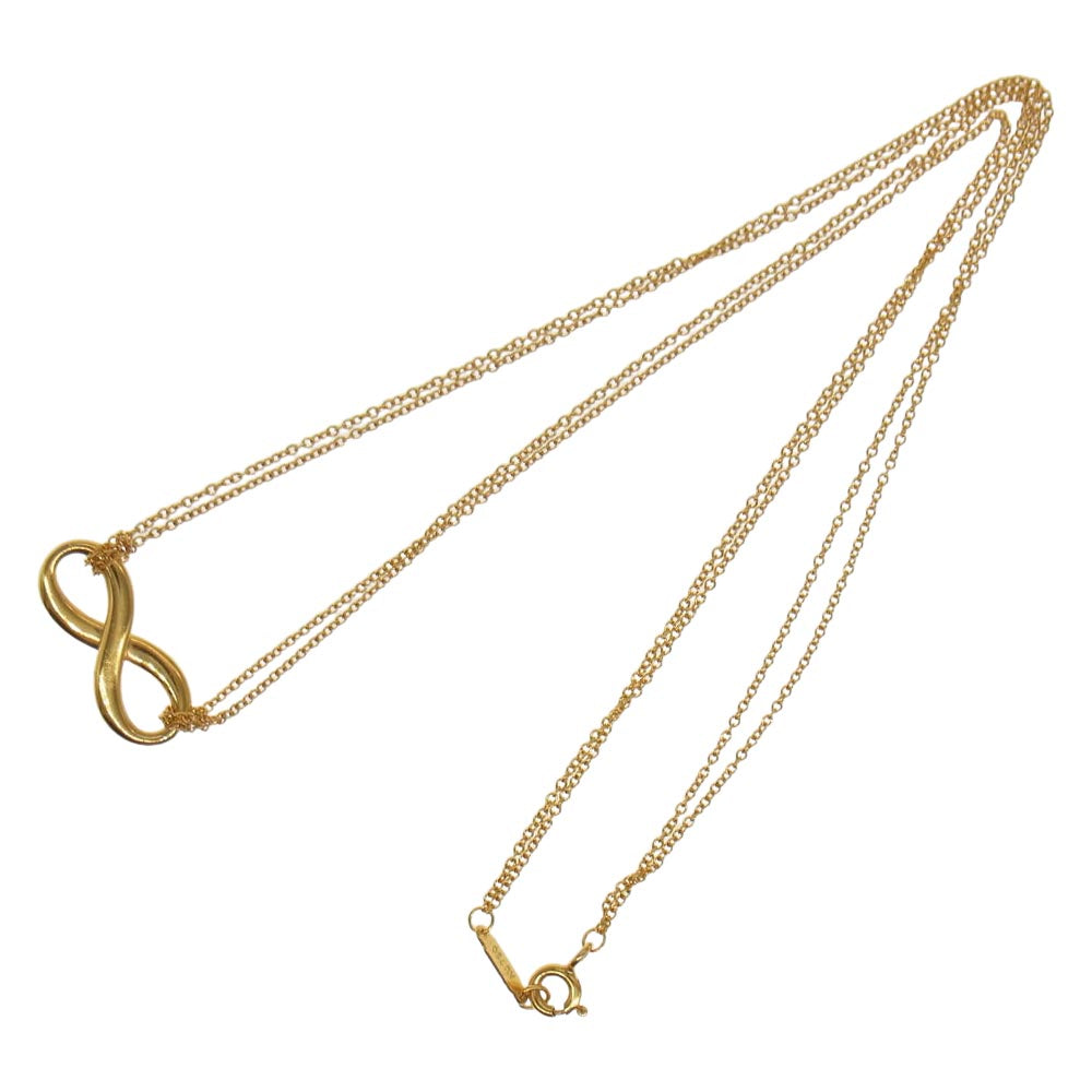 TIFFANY&Co. ティファニー K18YG AU750 インフィニティ ダブルチェーン ネックレス ゴールド系【中古】