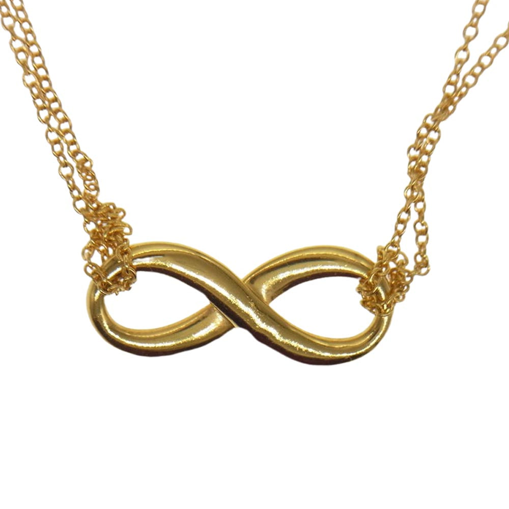 TIFFANY&Co. ティファニー K18YG AU750 インフィニティ ダブルチェーン ネックレス ゴールド系【中古】