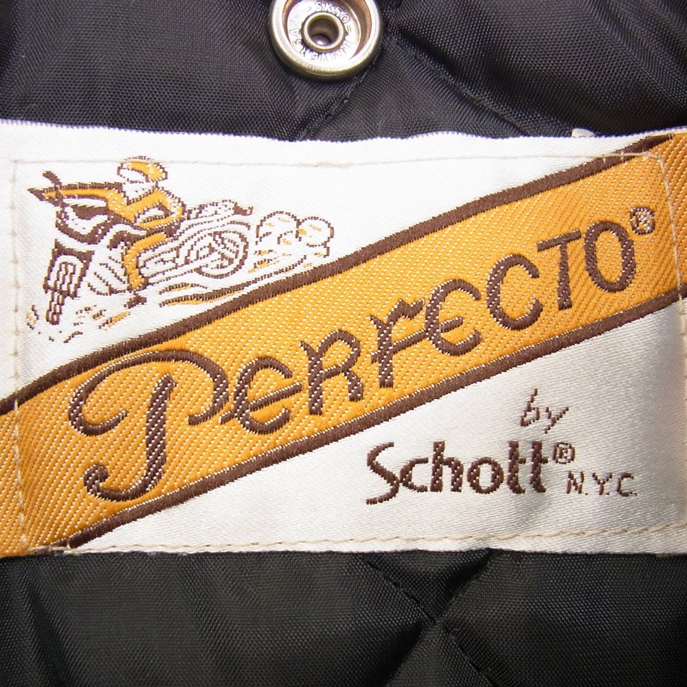 schott ショット lot618 PERFCTO by ダブル ライダース ジャケット USA製 ブラック系 44【中古】