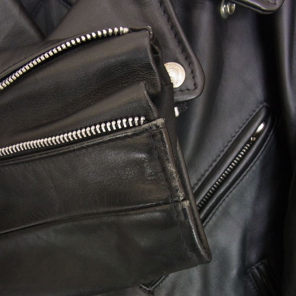 schott ショット lot618 PERFCTO by ダブル ライダース ジャケット USA製 ブラック系 44【中古】