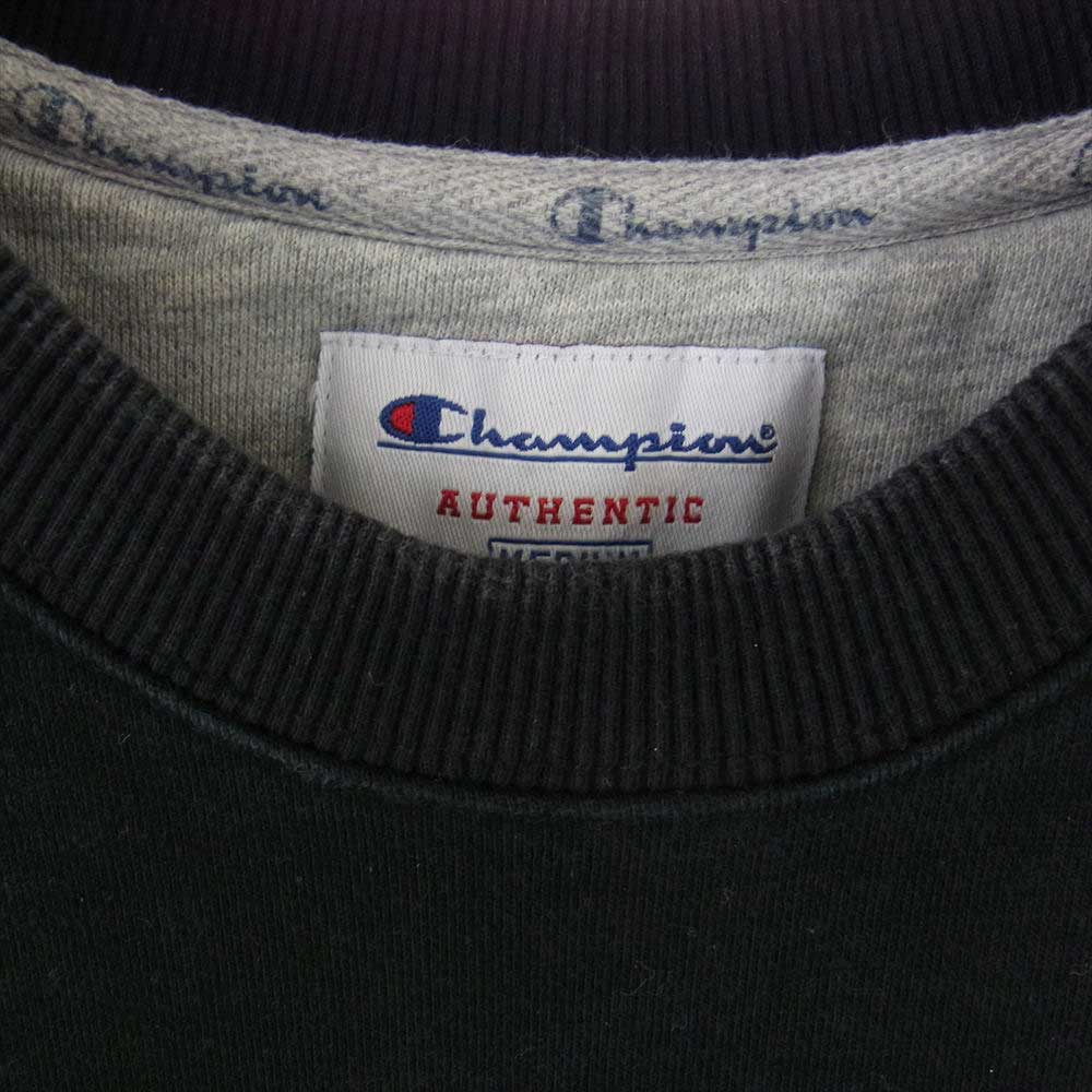 Supreme シュプリーム 18AW  3D Metallic Crewneck  Champion 3D ロゴ刺繍 クルーネック スウェット  ブラック系 M【中古】