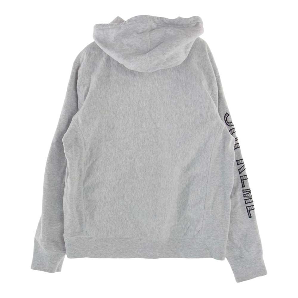 Supreme シュプリーム 18ss  Sleeve Embroidery Hooded Sweatshirt 袖ロゴ スウェット パーカー グレー系 M【中古】