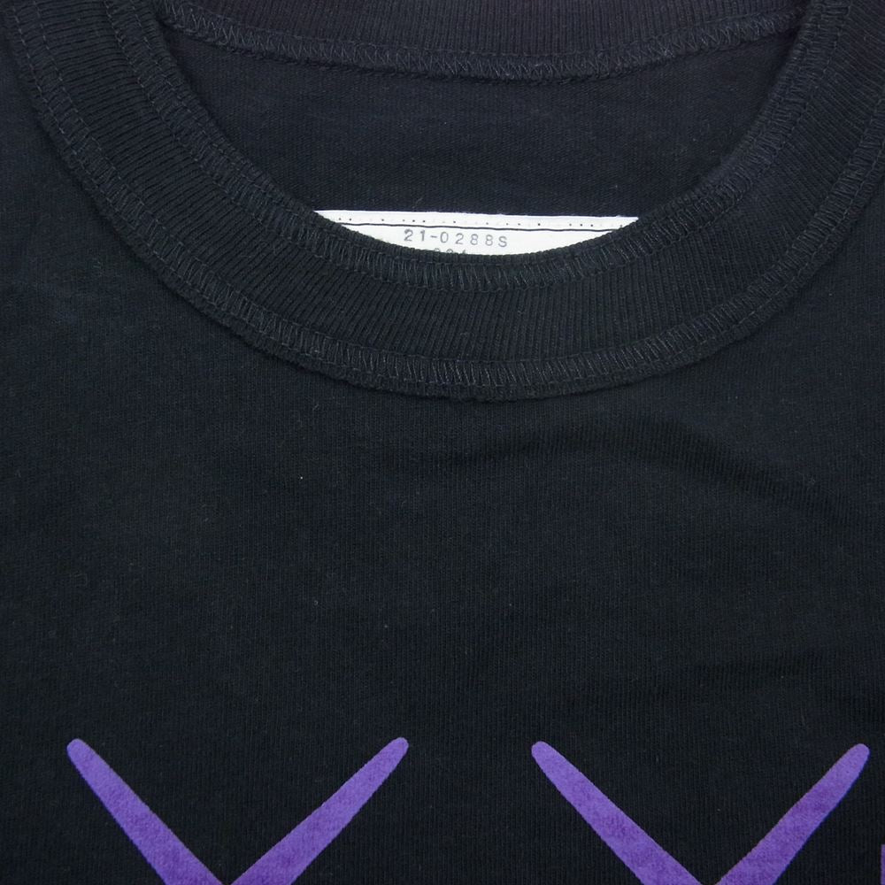 Sacai サカイ 21SS 21-0288S KAWS カウズ Flock Print T-Shirt フロックロゴ プリント 半袖 Tシャツ ブラック系 2【中古】