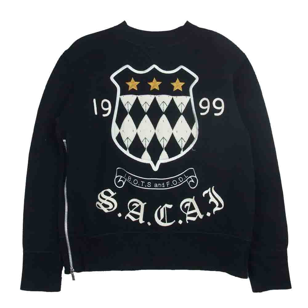 Sacai サカイ 18AW 18-04187  エンブレムロゴ サイドジップ ブラック系 2【中古】