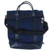 Sacai サカイ キャンバス レザー 2WAY ショルダー トートバッグ ネイビー系【中古】