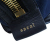 Sacai サカイ キャンバス レザー 2WAY ショルダー トートバッグ ネイビー系【中古】