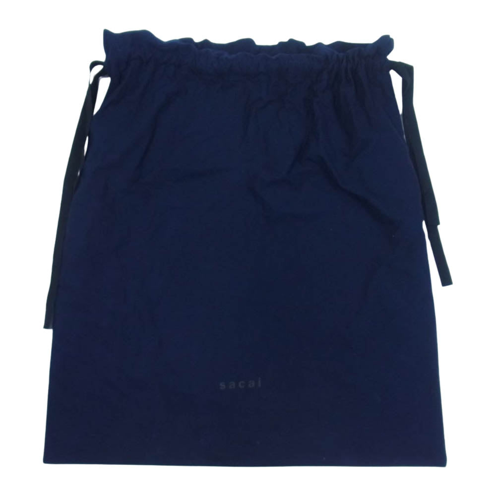 Sacai サカイ キャンバス レザー 2WAY ショルダー トートバッグ ネイビー系【中古】