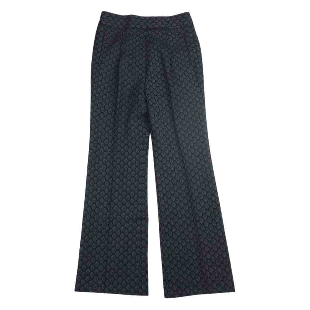 マメクロゴウチ 19AW MM19AW-PT052  WOOL KOMON JACQUARD BOOT CUT PANTS ウール 小紋柄 ジャカード ブーツカット パンツ ブラック系 2【美品】【中古】