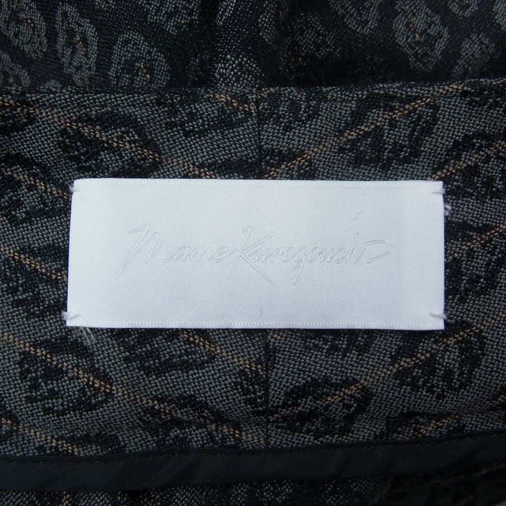 マメクロゴウチ 19AW MM19AW-PT052  WOOL KOMON JACQUARD BOOT CUT PANTS ウール 小紋柄 ジャカード ブーツカット パンツ ブラック系 2【美品】【中古】