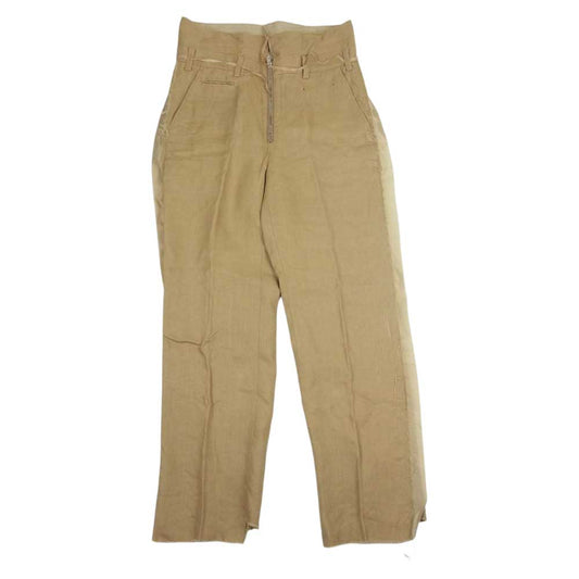 ミドリカワ 20SS MID20SS-P05A STRAIGHT SLACKS - LINEN リネン ストレート スラックス パンツ ベージュ系 S【中古】