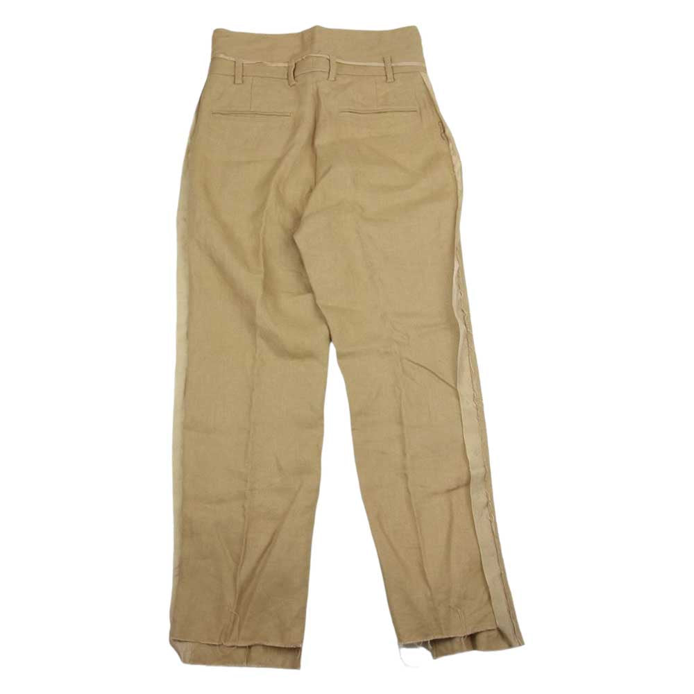 ミドリカワ 20SS MID20SS-P05A STRAIGHT SLACKS - LINEN リネン ストレート スラックス パンツ ベージュ系 S【中古】