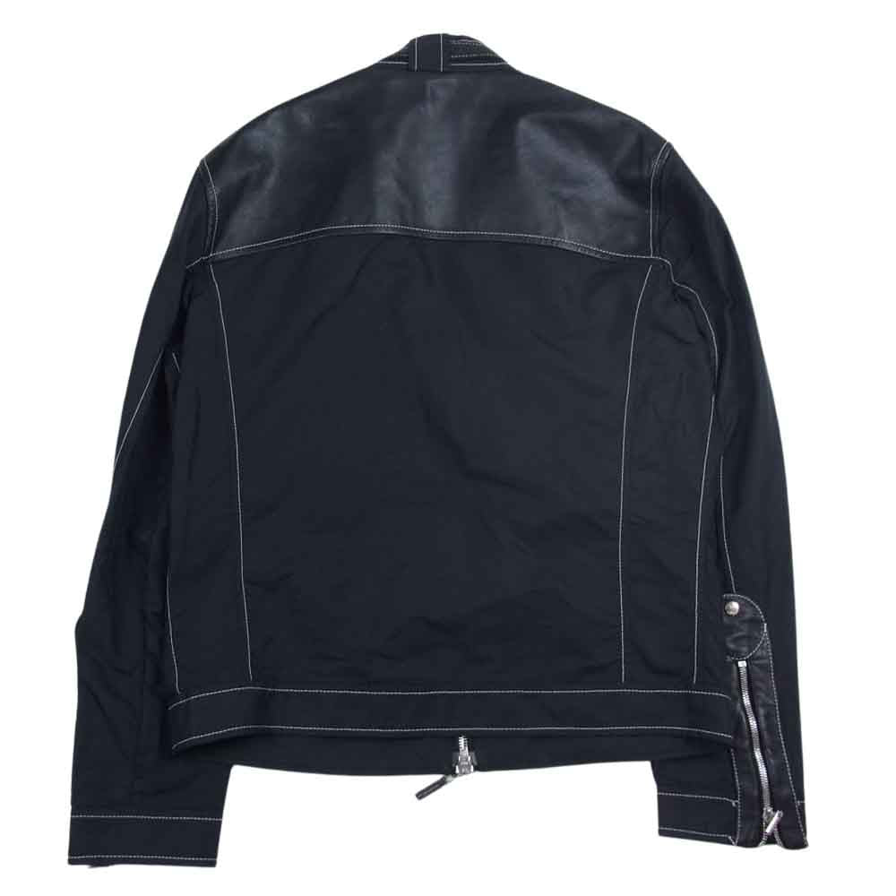 VERSACE ヴェルサーチ ナイロン レザー ジャケット ブラック系【中古】