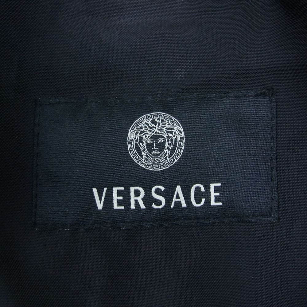 VERSACE ヴェルサーチ ナイロン レザー ジャケット ブラック系【中古】