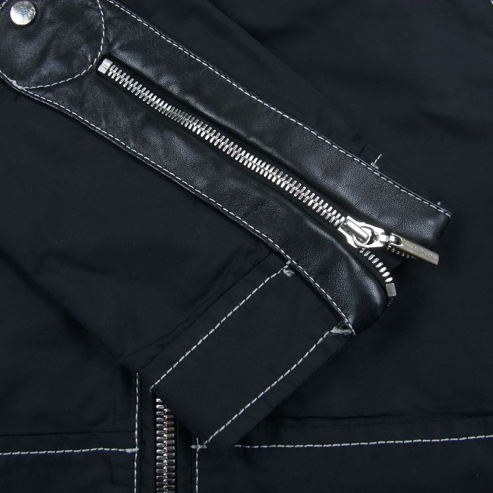 VERSACE ヴェルサーチ ナイロン レザー ジャケット ブラック系【中古】
