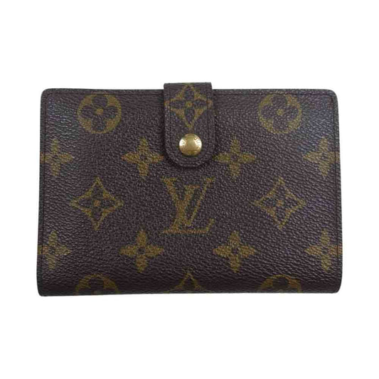 LOUIS VUITTON ルイ・ヴィトン M61663 モノグラム ポルト モネビエ ヴィエノワ がま口 二つ折り財布 ウォレット ブラウン系【中古】
