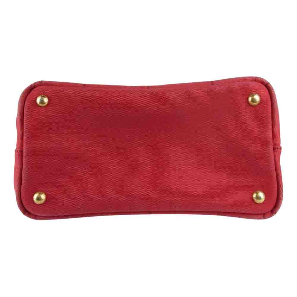 PRADA プラダ BN2439 CANAPA カナパ キャンバス ハンド バッグ レッド系【中古】