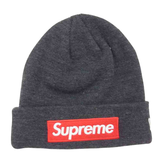Supreme シュプリーム 21AW x New Era Box Logo Beanie ニューエラ ボックス ロゴ ビーニー ダークグレー系【美品】【中古】