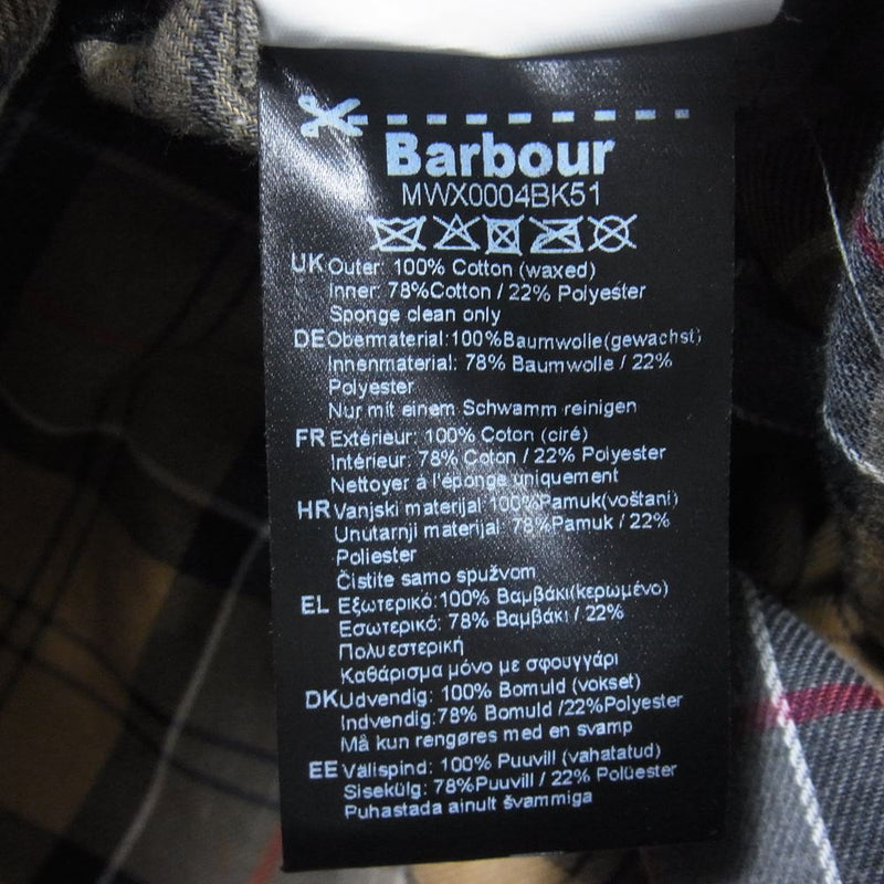 Barbour バブアー INTERNATIONAL ORIGINAL インターナショナル オリジナル オイルド ジャケット ブラック系 36【美品】【中古】
