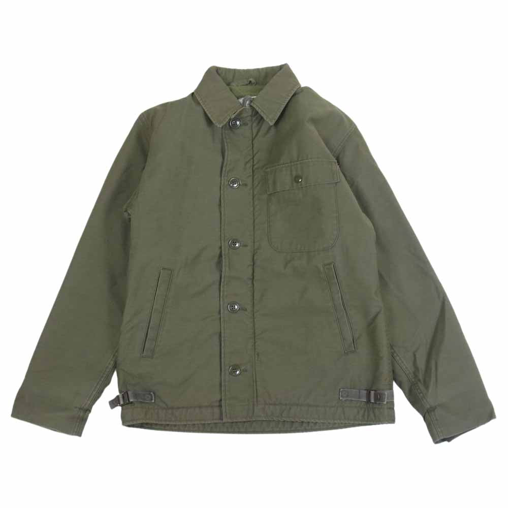 アメリカ軍 8415-00-753-5611 83年製 A-2 DECK JACKT デッキ ミリタリー ジャケット カーキ系 S【中古】