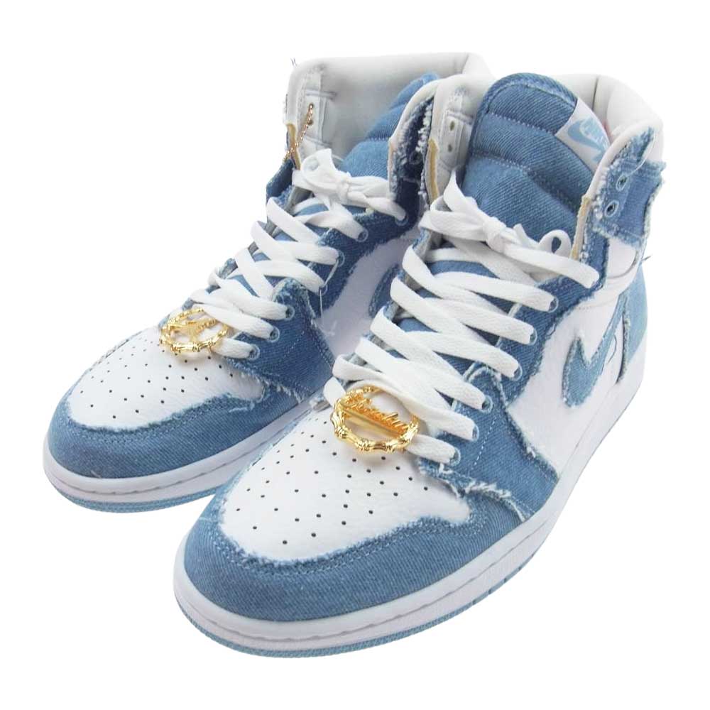 NIKE AIR JORDAN ナイキ ジョーダン DM9036-104 WMNS AIR JORDAN 1 HIGH OG DENIM ウィメンズエア ジョーダン ハイ オージーデニム ハイカット スニーカー インディゴブルー系 ホワイト系 28.0cm【新古品】【未使用】【中古】