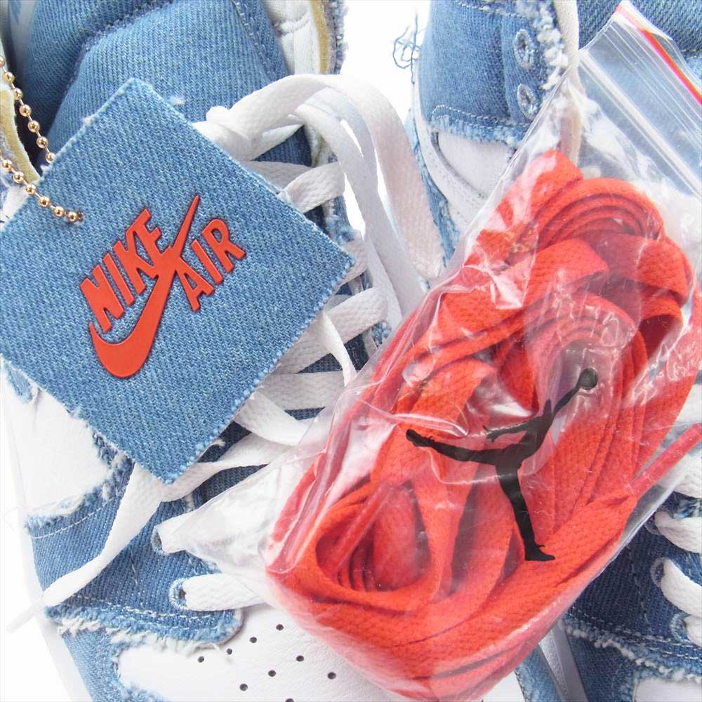 NIKE AIR JORDAN ナイキ ジョーダン DM9036-104 WMNS AIR JORDAN 1 HIGH OG DENIM ウィメンズエア ジョーダン ハイ オージーデニム ハイカット スニーカー インディゴブルー系 ホワイト系 28.0cm【新古品】【未使用】【中古】