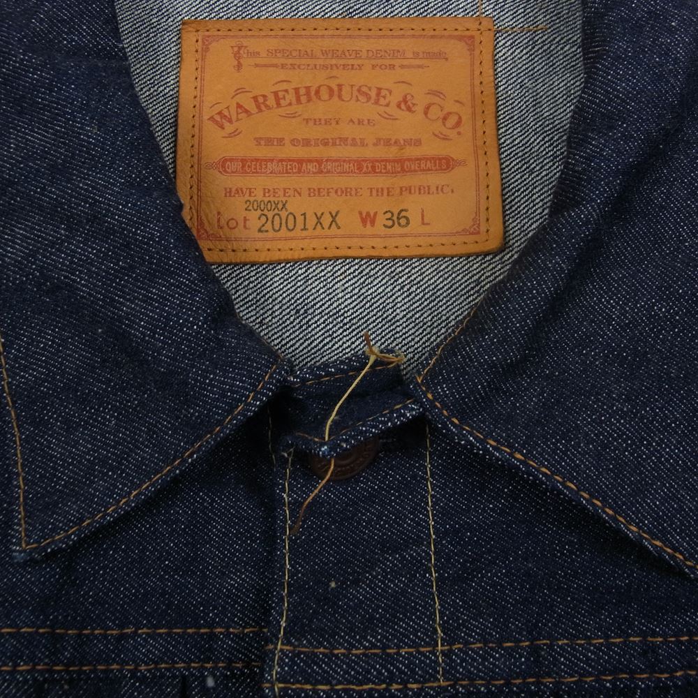 WAREHOUSE ウエアハウス 2001XX  1ST TYPE DENIM JACKET デニム トラッカー ジャケット Gジャン インディゴブルー系 36【極上美品】【中古】