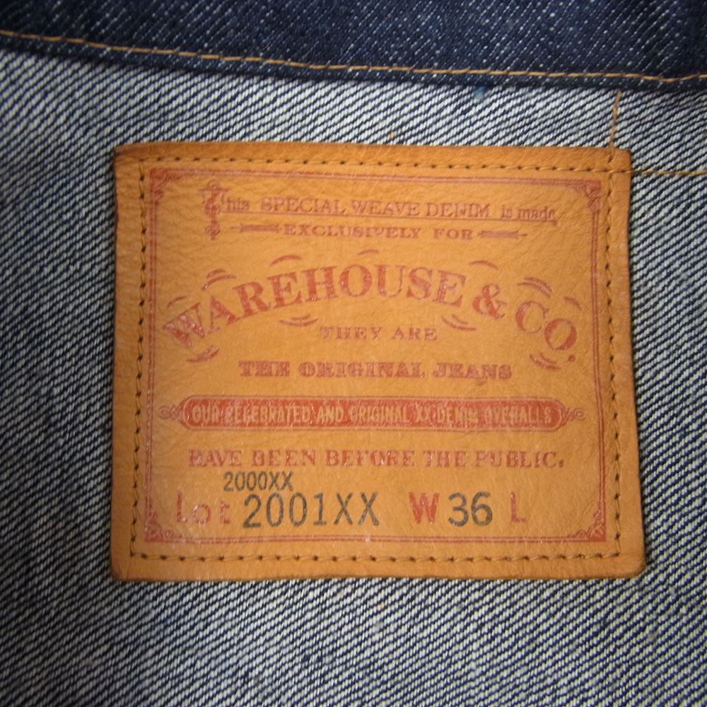 WAREHOUSE ウエアハウス 2001XX  1ST TYPE DENIM JACKET デニム トラッカー ジャケット Gジャン インディゴブルー系 36【極上美品】【中古】