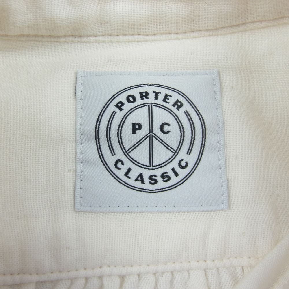 PORTER CLASSIC ポータークラシック 金沢店限定 DOUBLE GAUZE LONG SHIRT 刺繍 ダブルガーゼ ロングシャツ オフホワイト系 S【中古】