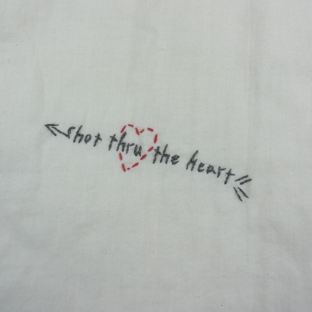 PORTER CLASSIC ポータークラシック 金沢店限定 DOUBLE GAUZE LONG SHIRT 刺繍 ダブルガーゼ ロングシャツ オフホワイト系 S【中古】