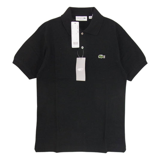 LACOSTE ラコステ L1212A ワニワッペン 付き 鹿の子 半袖 ポロ シャツ ブラック系 1【新古品】【未使用】【中古】