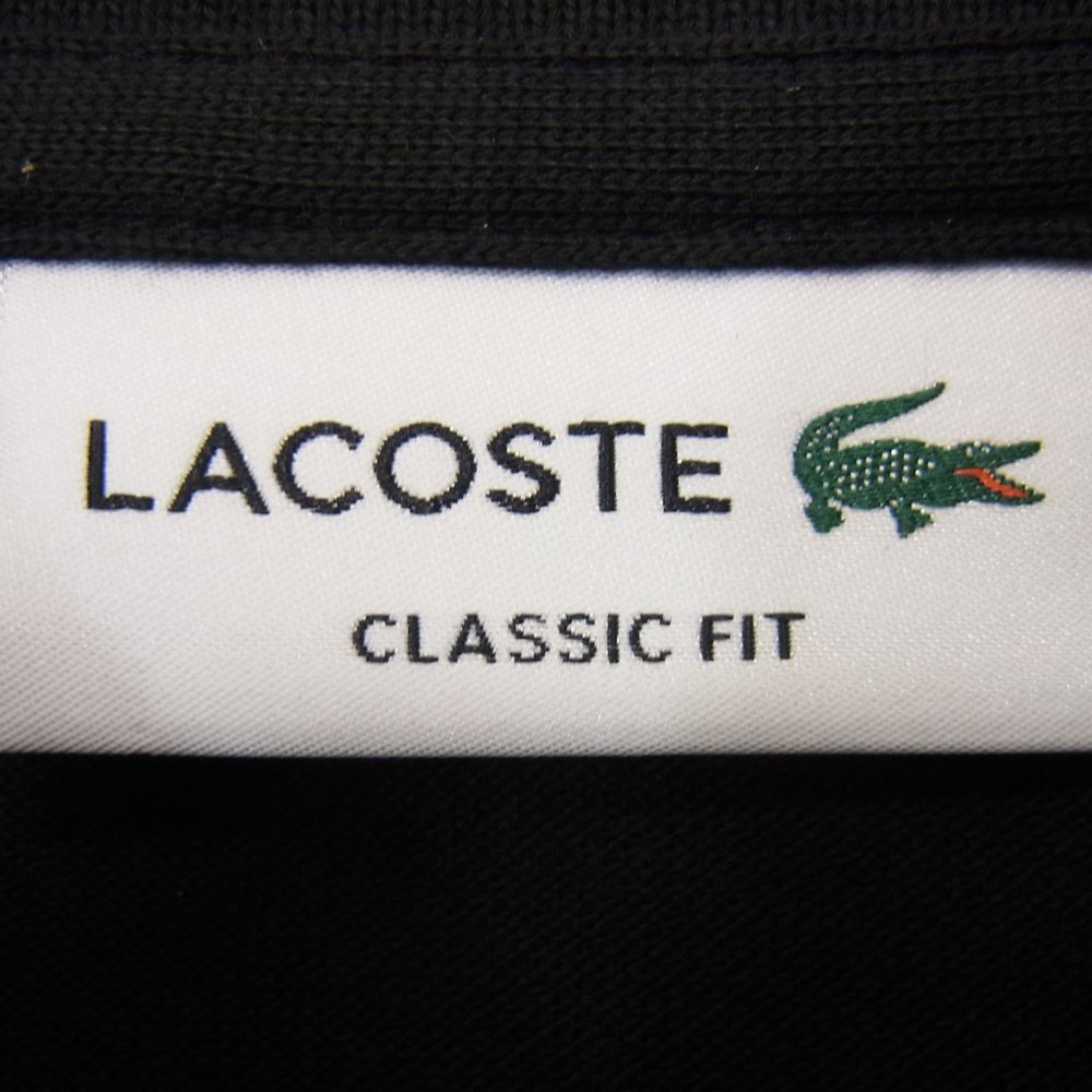 LACOSTE ラコステ L1212A ワニワッペン 付き 鹿の子 半袖 ポロ シャツ ブラック系 1【新古品】【未使用】【中古】