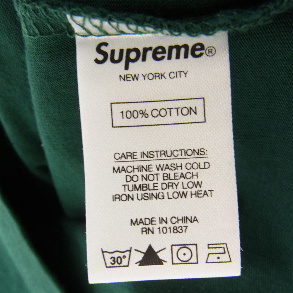 Supreme シュプリーム 19AW Trademark L/S Top バックロゴ プリント カットソー 長袖 緑  グリーン系 S【中古】