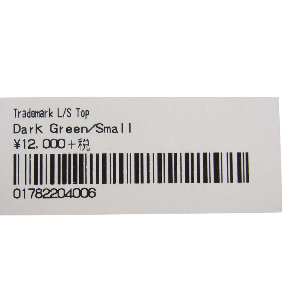 Supreme シュプリーム 19AW Trademark L/S Top バックロゴ プリント カットソー 長袖 緑  グリーン系 S【中古】