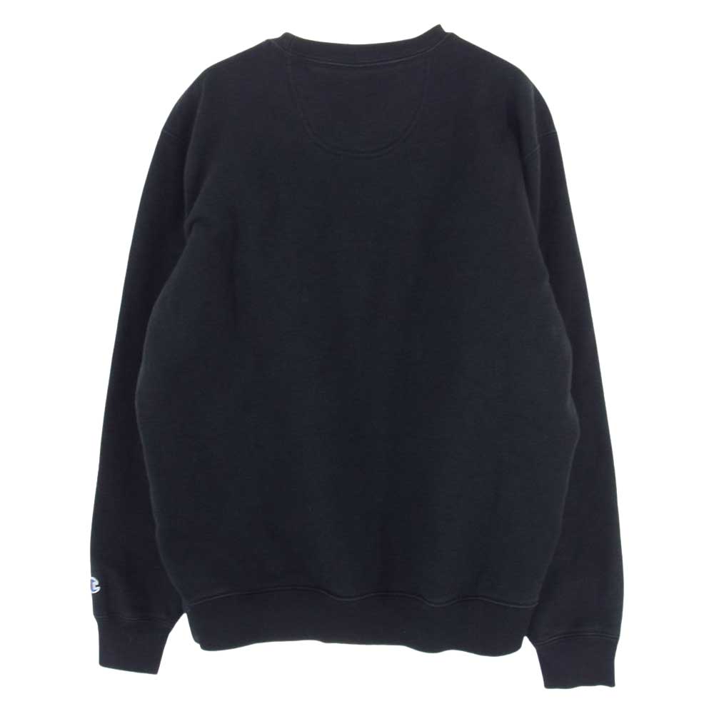 Supreme シュプリーム × Champion チャンピオン 19SS Chrome Crewneck プリント スウェット トレーナー ブラック系 S【中古】