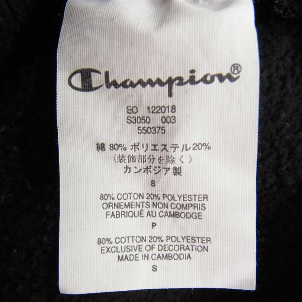 Supreme シュプリーム × Champion チャンピオン 19SS Chrome Crewneck プリント スウェット トレーナー ブラック系 S【中古】