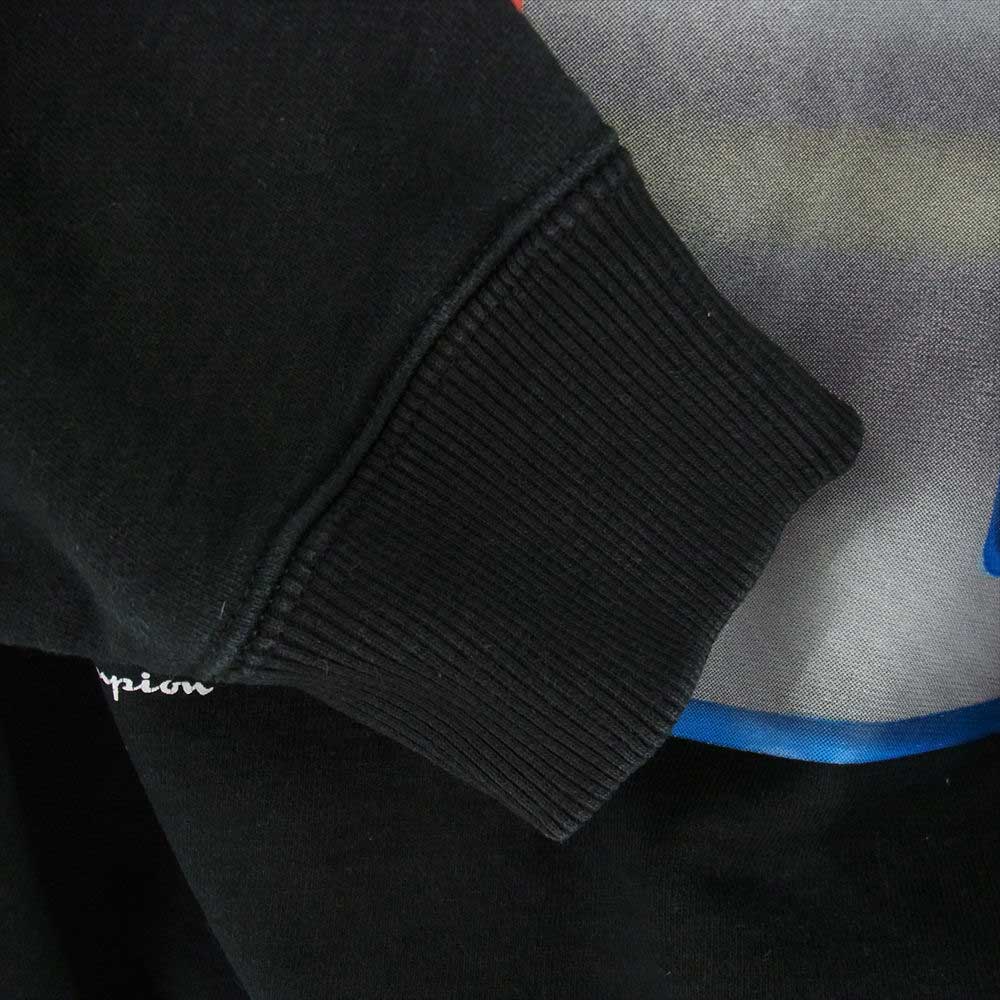 Supreme シュプリーム × Champion チャンピオン 19SS Chrome Crewneck プリント スウェット トレーナー ブラック系 S【中古】